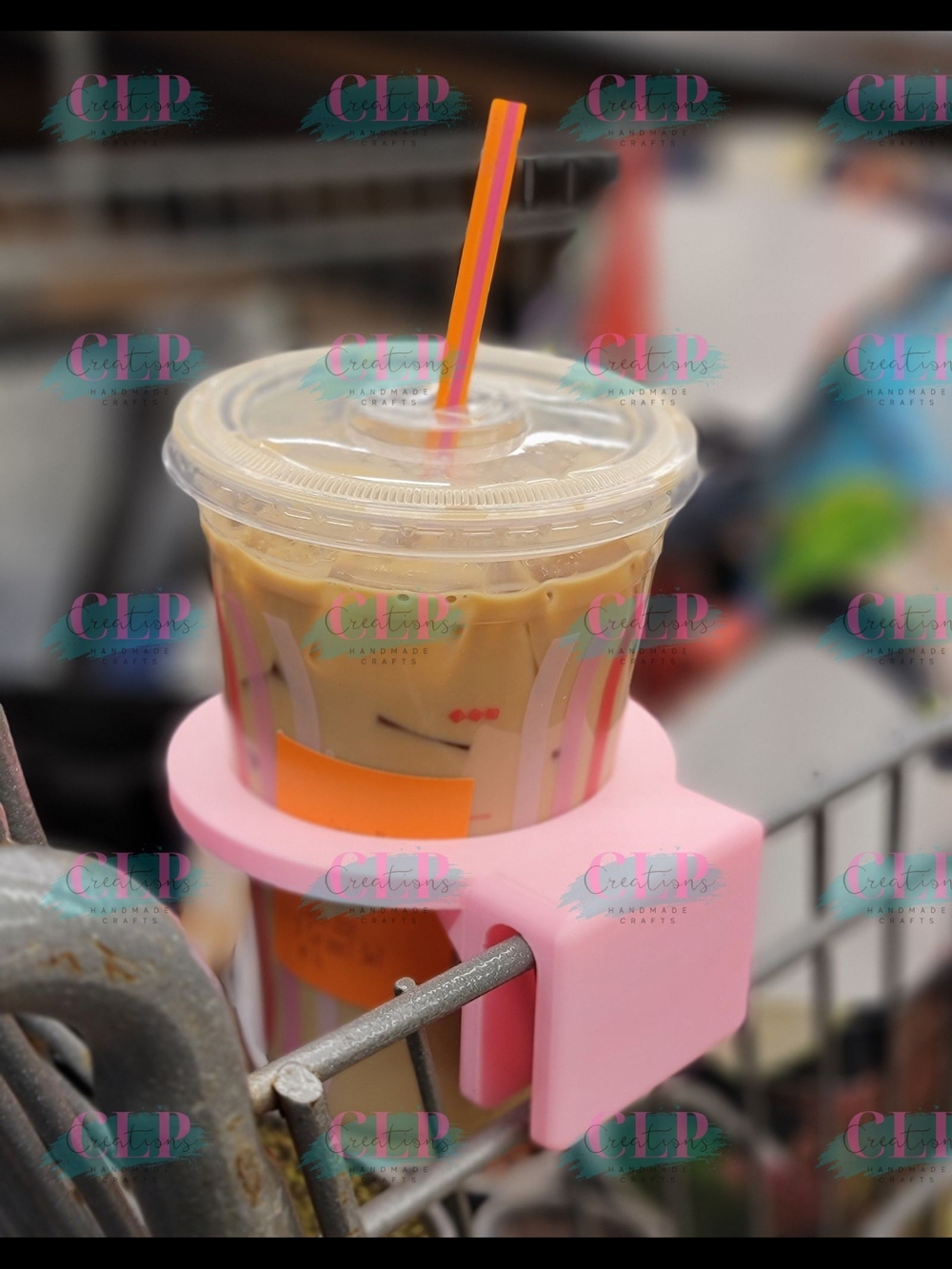 3D Printed Pink Silk Shopping Cart Drink Holders